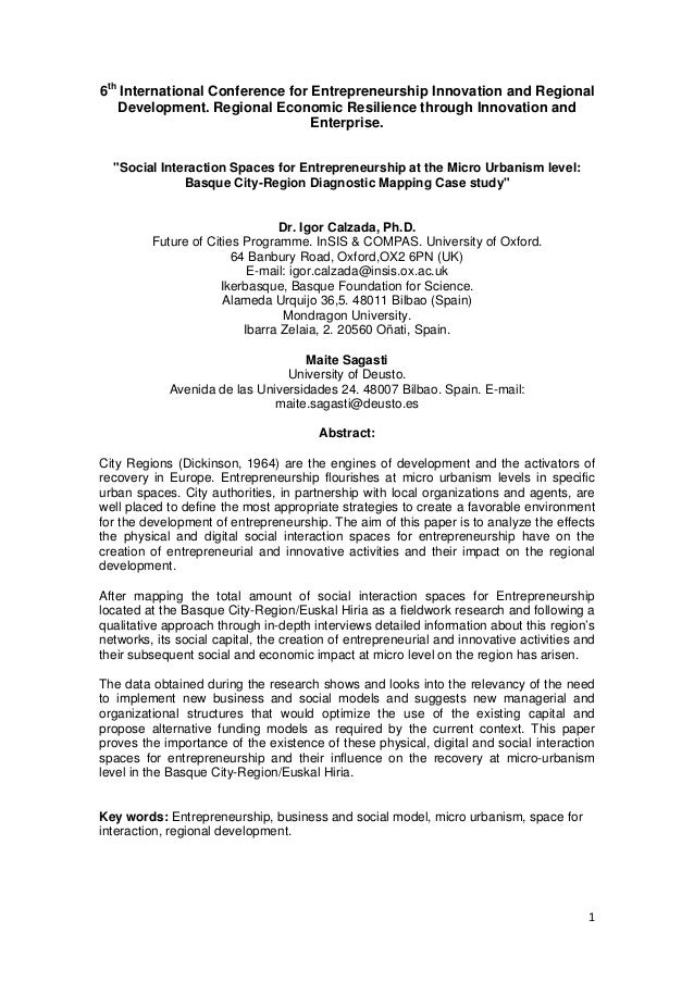 Entrepreneurship in the Region